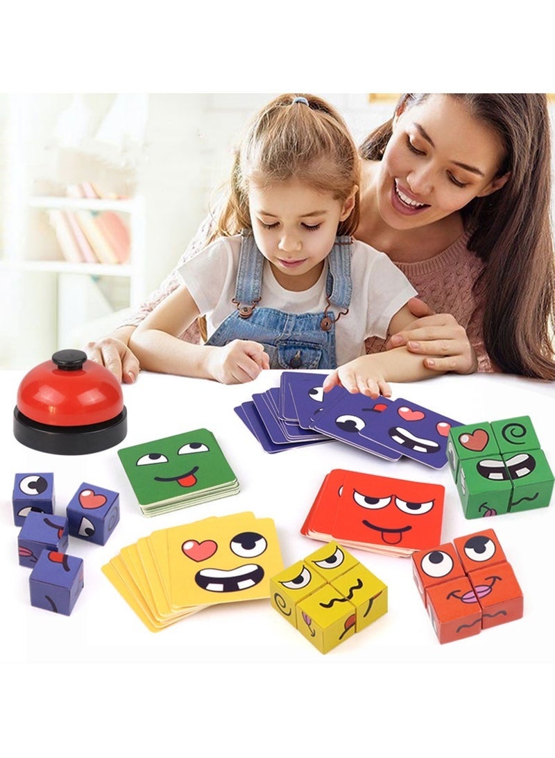 Arabest Children's Face Expression Cube, Fun Parent-Child Table Games, Early Education Puzzle Block Toys, Educational Desktop Interactive Games - Image 2